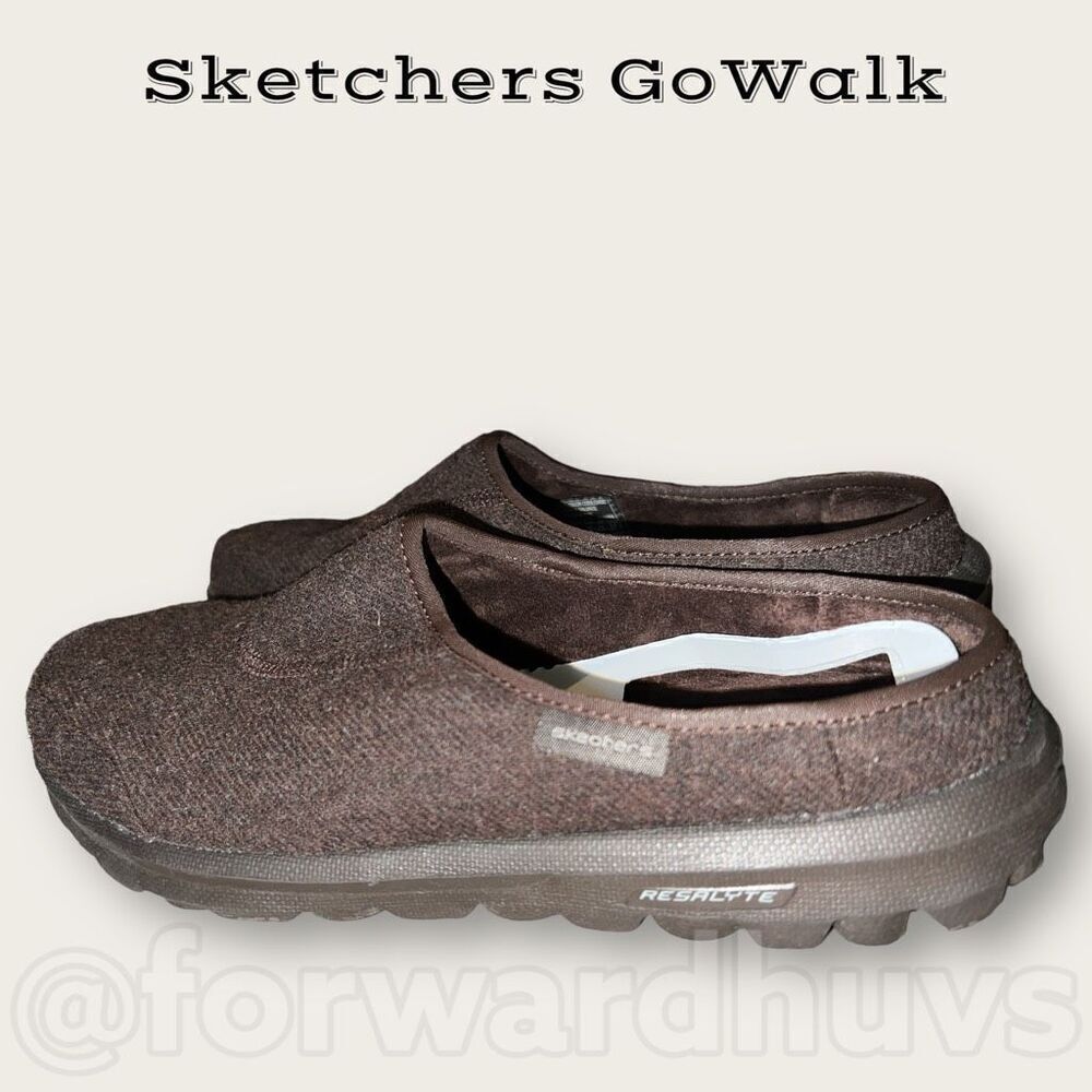 Sketchers GoWalk Chocolate Brown Foam Fit Low Back Shoes Size 8 - Picture 5 of 11